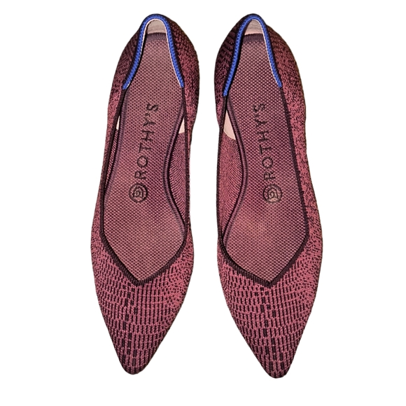 Rothy’s Limited Edition Rare Fig Python Print Point Flats Slip On Purple Size 8W - Picture 4 of 11